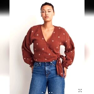 Madewell Shirt Lightspun Maira Wrap Top Size XS
